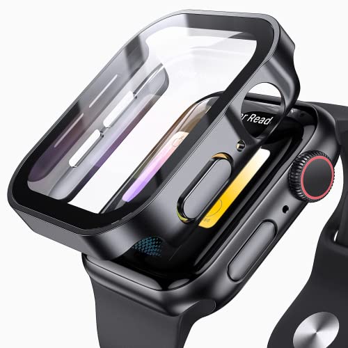 ANYOI Apple Watch 用ケース 44mm 防水ケース 3D直角エッジデザイン Apple Watch アップルウォッチ 防水用 IP68 水泳・スポーツ専用 アップルウォッチ カバー メッキ加工 ガラスフィルム 一体型 全面保護 apple watch 用 カバー アップルウォッチ ケース Apple Watch Series