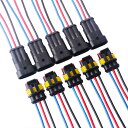 GTIWUNG 5 キット 3ピン防水コネクター3 ピンウェイ 車 防水 電気 コネクタ プラグ ワイヤー 18AWG マリーン 防水カプラー 3ピン 3極