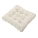 Baibu Home 座布団 クッション 綿100% 50cm角 やさしい座り心地 厚さ7cm おしゃれ 座布団 オールシーズン フロアクッション 床用 アイボ...