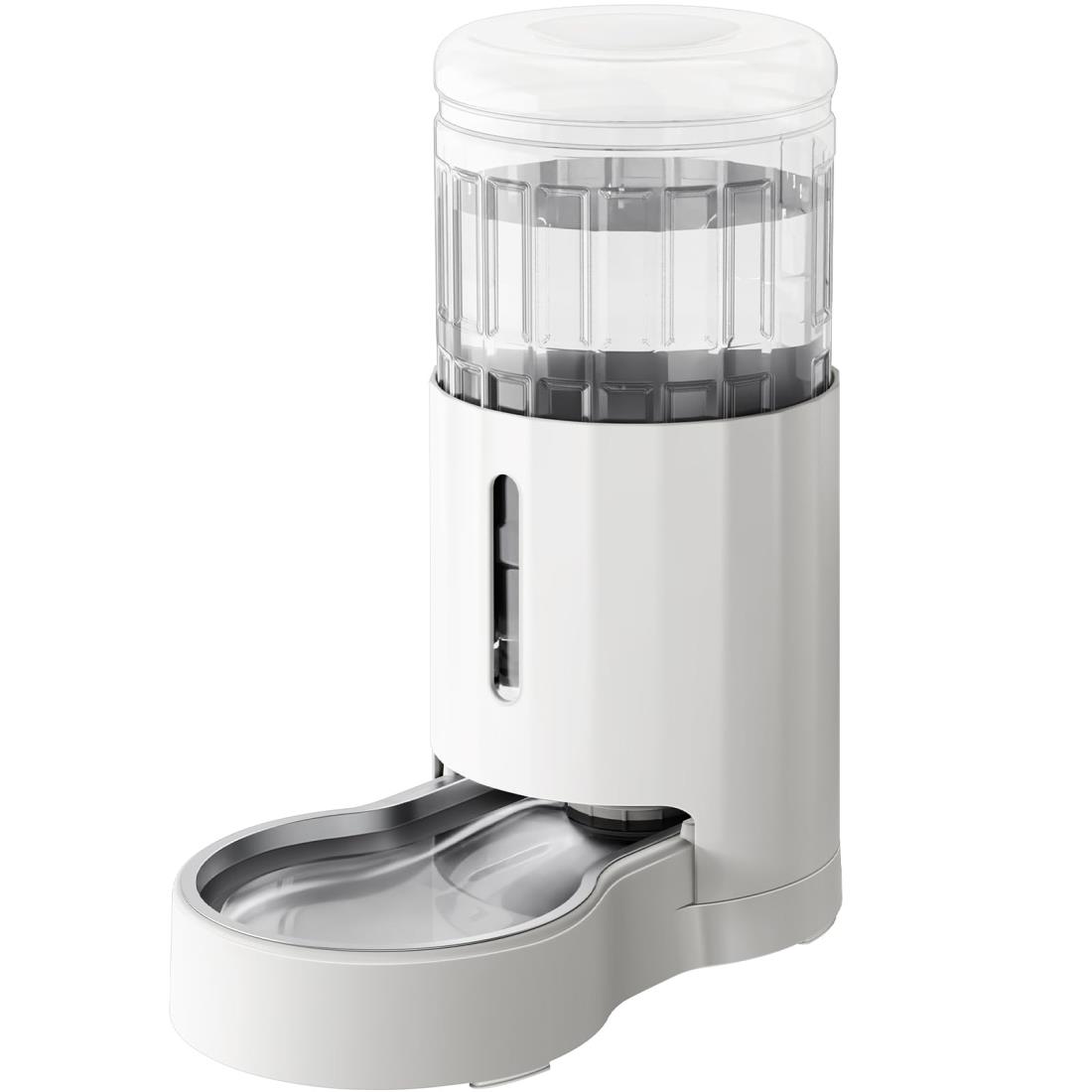 JUNSPOW 7Lステンレス製ペット用給水器 大容量重力式ペット給水器 無電源 自動給水器 ホワイト 大きいサイズ 犬 猫 多頭飼い