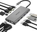 USB C ハブ 11-in-1 トリプルディスプレイ USB Type C ハブ HDMI ドッキングステーション 変換アダプタ【デュアル 4K HDMI出力ポート / 1080P VGAポート(2)