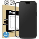 Mothca 2枚セット アンチグレア iPhone 15 Pro対応 ガラスフィルム+カメラフィルム(2枚) 保護フィルム 強化ガラス サラサラ タッチ感 ゲ...