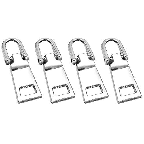 ファスナー 交換用 引き手 4個セット 金属製 チャック ジッパー 持ち手 交換 ファスナー修理用 リュック/財布/衣類/ブーツなど DIY 手芸 手作り 裁縫...