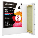 AUREUO 張りキャンバス セット F8(45.5cmx38.0cm) 中目 全麻 2枚 リネン 専門の絵画用具 芸術絵創作 現代油絵 美術装飾 水彩画・油絵...