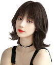 FORCUTEUウィッグ ボブ 黒 カール パーマ 外ハネ ショート フルウィッグ 自然 レディース 耐熱 普段使い ネット付き ブラックブラウン