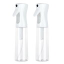 スプレーボトル 霧吹き300ml 2個セット 連続噴射 極細噴霧 漏れ防止 アルコール対応 観葉植物用 園芸用 除菌消毒用 アイロン 清掃用 美容室用 家用 ペ...