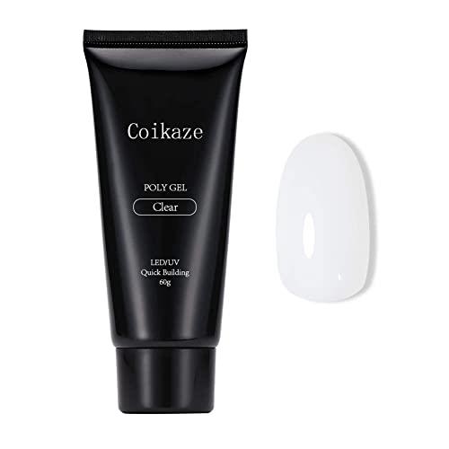 クリアジェル ポリジェル 単品 ジェルネイル 長さだしジェル 60g 初心者にも使える UV・LED対応 (クリア)