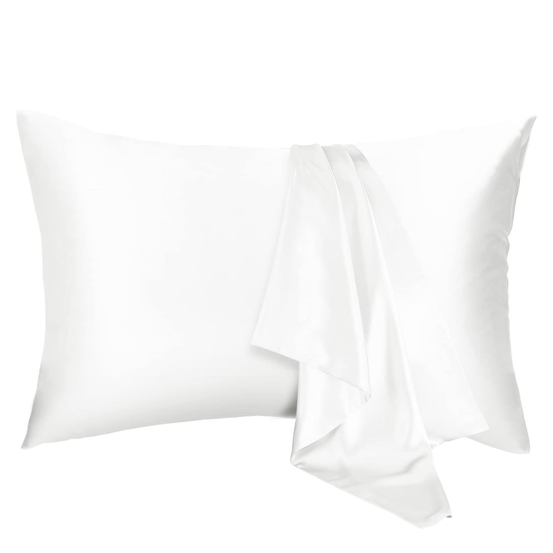 Sugarman シルク枕カバー 70%マルベリーシルク 19匁 43 63 枕カバー ピローケース 美肌 美髪 静電気防止 光沢 防ダニ 敏感肌 両面シルクタイプ おしゃれ 封筒式 洗える 【1枚】(ホワイト)