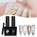 ジェルネイル マグネットジェル キャッツアイジェル 2色セット 15ml ソークオフジェル カラージェル 猫目 ネイル ジェル 磁石付き UV/LED対応 マグ...