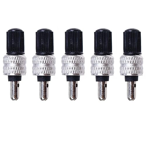 自転車 虫ゴム 不要 スーパーバルブ 英式 自転車用 アルミ合金製キャップ 空気長持ち 自転車用スペシャルバルブ 交換簡単 ブラック5個