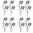 トップガイド ロッドガイド ステンレス 釣り竿 穂先 16点セット (8# - 1.8/2.0/2.2/2.4mm)