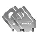 Yoweika バイク用ハンドルバーライザー オートバイ ハンドルバー ポスト CNC アルミ ハンドル 22mm/28mm 汎用 (22mm, 銀)