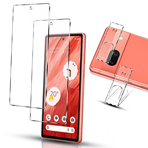 【4枚セット】 Google Pixel 7A ガラスフィルム 2枚 + カメラフィルム 2枚【指紋認証対応】 ピクセル7A 保護フィルム [旭硝子製素材 硬度...