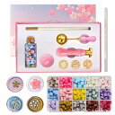 シーリング スタンプ セット 桜 シーリングワックス シーリングすたんぷ ピンク 花 封蝋 15色約330粒 初心者 手紙/招待状/告白/祝い/記念日/誕生日/装飾 手作りDIY