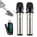 ワイヤレスマイクUSB ALVOXCON ハンド型マイク UHF コンデンサーマイク無線 コンパクト ハンドヘルドマイク ZOOM パソコン/スピーカー/iPh...