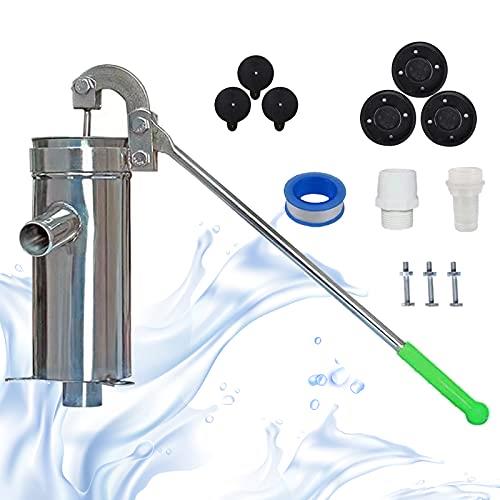 井戸ポンプ 手押しポンプ 手動ポンプ 井戸 手押し ステンレス製 排水 ポンプ 手動 庭 畑 水やり ウォーターポンプアクセサリー付き 日本語取扱説明書付…