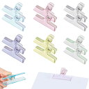 ブッククリップ プラスチック製【12個6色セット】目玉クリップ 繰り返し使用 固定クリップ 使いやすい 耐久性 食品保存 学生用品 事務用品 文房具 学校用 お...