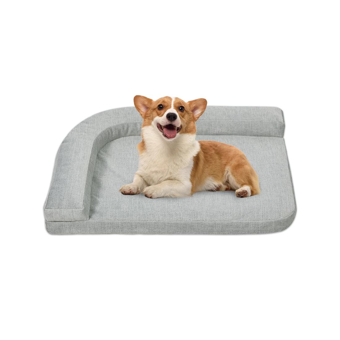 HAVARGO 犬 ベッド 猫 ベッド 冬 通年 洗えるカバー 滑り止め 清掃しやすい 高反発ウレタン 小型犬 中型犬 ペットベッド 猫クッション 犬クッション (グレー, 50X40)