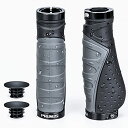 PRUNUS0702自転車ハンドルグリップ、滑り止めハンドルバーグリップ、耐衝撃性防水自転車人間工学に基づいたMTBグリップ、アルミニウム製ダブルロックオデザイ...