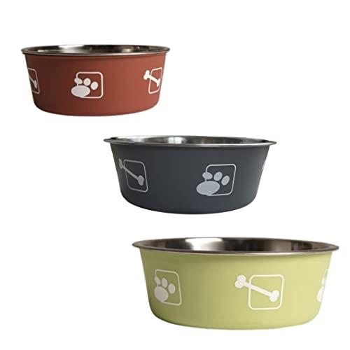 ペット用 食器 ステンレス フードボウル 滑り止め 餌入れ 犬 猫 大容量 シリコン付 3色展開 (M, 灰色)