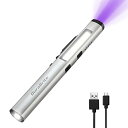ペンライト LED懐中電灯 COBフラッドライト 365nm UVライト 紫外線ライト 多機能 USB充電式 小型 軽量 点検 偽札防止 鉱物鑑定 蛍光増白剤確...
