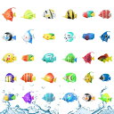 HyzaPhix 人工魚 偽魚 人工浮遊魚 熱帯魚30点セット アクアリウム 水槽オーナメント オブジェ かわいい リアルな人工 水槽 水族館装飾 デコレーション 観賞用 小物 プラスチック製