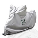 LIBZAKI バイクカバー 厚手M-Lサイズ 209 cmまで対応 バイク用車体カバー 収納袋付き(銀)