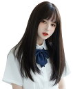 ウィッグ ロング 黒 黒髪 ストレート ブラック 自然 耐熱 小顔 ロリータ フルウィッグ レディース ネット付き