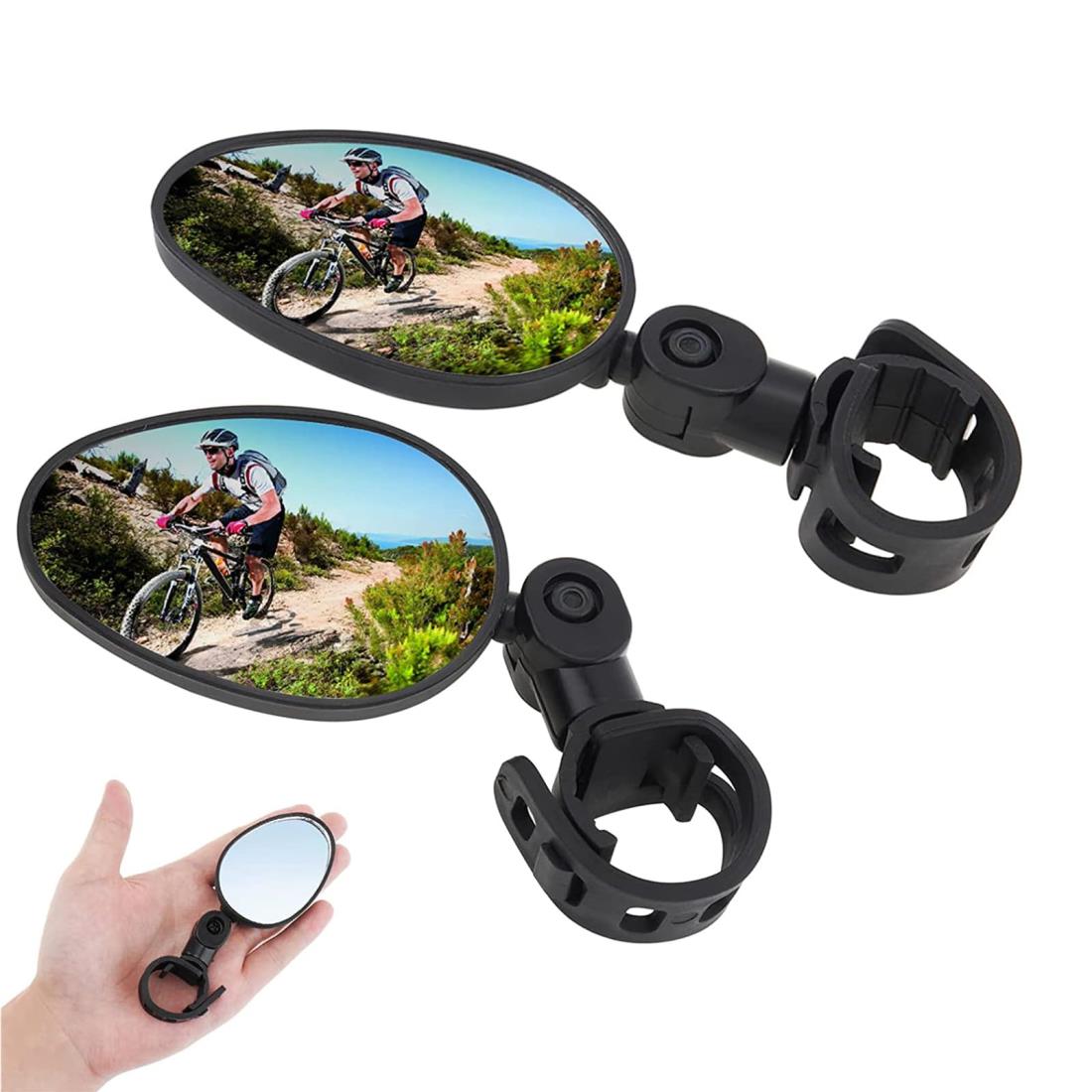 サムコス 自転車バックミラー 2個セット 360°回転 丸型 凸面 広視野角 戸外スポーツバイク用ミラー 簡単取付 調節可能 サイクリングミラー バーエンドミラ...