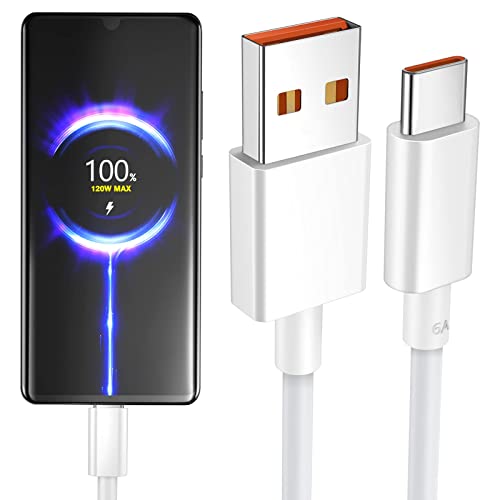 USB Type-C ケーブル 2M 120W xiaomi用急速充電ケーブル 6A 約15で80%充電 For xiaomi 12 11t pro/Redmi Note 11pro/POCO F4 GT/ハイパ..