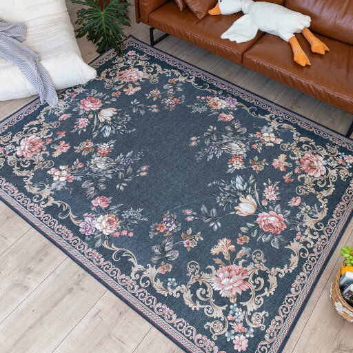 u-living カーペット 3畳 ペルシャ絨毯風 ラグマット 160X230CM 洗える オールシーズン 花柄 軽量 滑り止め ブルー 防ダニ 防臭 床暖房対応 u-living カーペット 3畳 ペルシャ絨毯風 ラグマット 160X230CM 洗える オールシーズン 花柄 軽量 滑り止め ブルー 防ダニ 防臭 床暖房対応