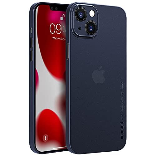 iPhone 13対応ケース 0.3超薄型 memumi® 全面保護カバー 指紋防止 傷付き防止 6.1インチ 人気ケース·カバー (マットブルー(半透明)