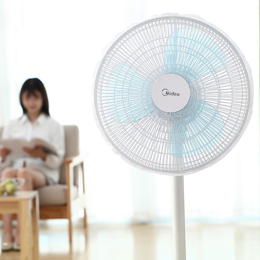 Liroyal 扇風機カバー 扇風機安全カバー 2枚セット 無地 裏までかかる ホワイト 直径40～50cm 子供 指はさみ防止 扇風機 収納 カバー 扇風機保存袋 弾性ある 防塵 ホコリや汚れから守る グレー 家庭用 業務用