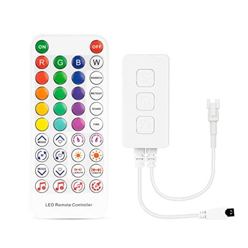 BTF-LIGHTING SP611E コントローラー Bluetooth ワイヤレス 音楽同期 IOS/Androidアプリサポート タイマーモード 600LEDsサポート LEDモジュール用 APP、3キーボタン、IRリモコン3つの制御方法 WS2812B WS2811 SM16703 UCS1903テープライト適用でき DC5V-24V
