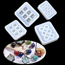 FineInno イヤリング ボール 穴あき 穴 球体 シリコンモールド エポキシ樹脂 UVレジン型 DIY モールド 3D 丸 正方体 ボール 4セット (透...