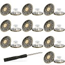 BTtime ジーンズボタン 金属ボタン 17mm 10個セット ネジ式 ジーンズ用ボタン 簡単取付け DIY 手作り 延長と縮小可能 専用ドライバー付き (銅...