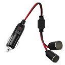 LIKENNY 2連 シガープラグ 延長コード 車の シガーソケット アダプター 電源 12V/24V対応 LED指示ライト付き 安全安心使用 ヒューズ電源