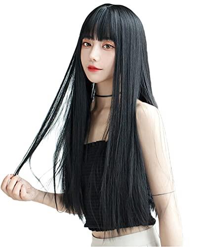 ウィッグ ロング ストレート かつら フルウィッグ 自然 ぱっつん 小顔 人気 耐熱 wig 原宿系 ファッション ネット/櫛付き 黒 ブラック ウィッグ ロング ストレート かつら フルウィッグ 自然 ぱっつん 小顔 人気 耐熱 wig 原宿系 ファッション ネット/櫛付き 黒 ブラック