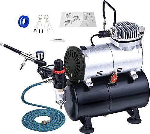 エアブラシ コンプレッサー セット エアーブラシ スターティングキット エアーコンプレッサー 3Lタンク付 オイルレス エアコンプレッサー ホビー プラモデル ...