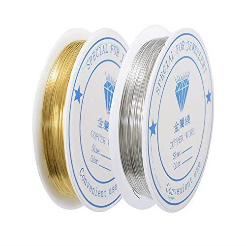 アクセサリーワイヤー 線径0.5mm 2巻入 計20m クラフト銅線 アートワイヤー アクセサリーパーツ 銅線 ..