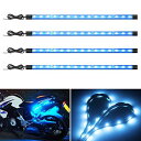 車内用 LEDテープライト フットランプ バイク 両面テープ 足下照明 車内装飾用 テールランプ 15SMD 30CM 12V車用 防水 高輝度 切断可 4本 ...