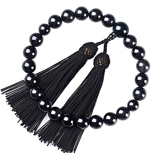 数珠 男性用 22玉 正絹頭付房 念数珠 お盆 メンズ 紳士用 タイガーアイ 略式数珠 天然石 念誦 頭房 パワーストーン お数珠 じゅず ギフト 贈り物 贈答...