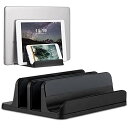 ノートパソコン スタンド 縦置き 3in1 PCスタンド 3台収納 macbook用 ホルダー幅調整可能 アルミ合金素材 Vertical Laptop Dou...