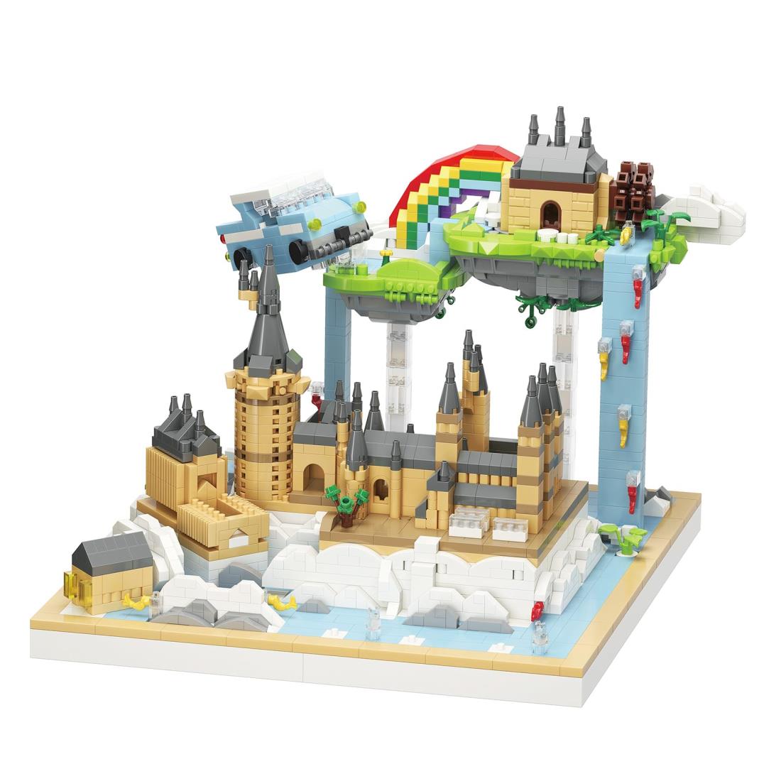 LULUFUN ミニブロック 建物 魔法の城 おもちゃ ミニチュア お城 ブロックセット 魔法 宮殿 組立キット 女の子 男の子 子供 大人 祝い 新年 ギフト 誕生日 クリスマス プレゼント 贈り物 可愛い