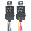 GTIWUNGリレー 5極 DC12V 40A ヒューズ On/Off SPDTリレーソケットプラグ 5線 黒