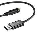 DuKabel 1.2M USB外付け サウンドカード usb イヤホンジャック 変換 USBポート-4極(TRRS) USB オーディオ変換アダプタ 3.5m...