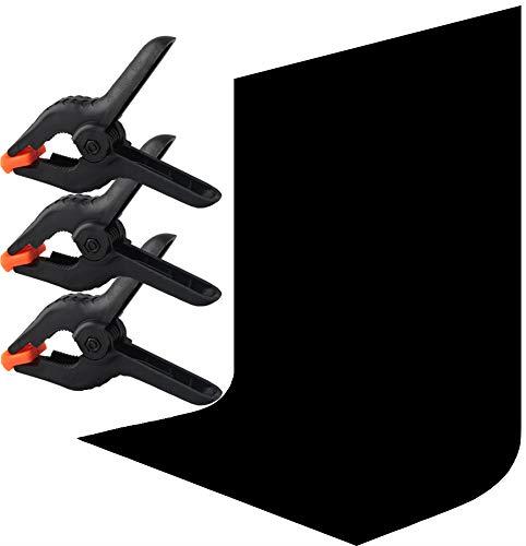 背景布 黒 布 撮影 背景シート プロ 不透明 反射面と無反射面があり 強力クリップ3点付き 背景 スタン..