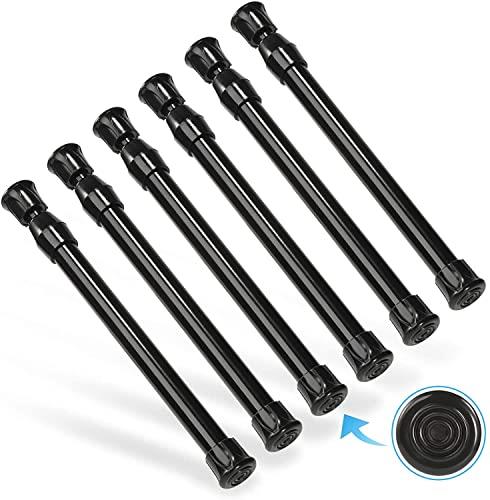 Goowin 突っ張り棒 40cm 6本セット 25cm~40cm つっぱり棒 強力 耐荷重3kg 穴あけ不要 伸縮棒 隙間収納 間仕切り収納 ブラック