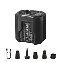 FLEXTAILGEAR EVO PUMP 3 エアポンプ 電動ポンプ 携帯ポンプ 5kPa 強力1000L/分 1300mAH電池内蔵 空気入れ 空気抜き 両対応 5種類のノズル付き インフレーターマット プール 真空圧縮袋 浮き輪 インフレータブル玩具 エアーベット(ブラック)
