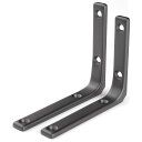 Homeme 棚受け 金具 L字型 ブラケット ステンレス製 耐荷重25-75KG 2本入 壁 棚 棚支え 金具 ネジ付 ブラック 30cm